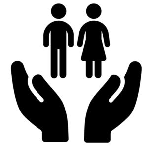 hands caring for a couple