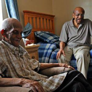 2 senior veterans at home