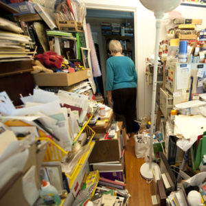 woman and her clutter