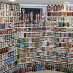 shelves full of cans