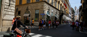 street scene in Milan Italy
