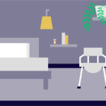 illustration of abedroom that has some safety features